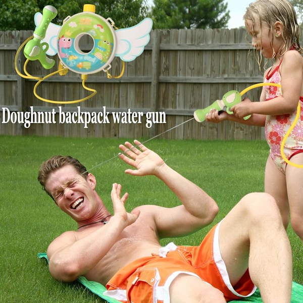 Vattenpistol Ryggsäck Blaster, Munstycke Vattenpistoler med 1800ML Vattentank, Sommar Strand Pool Utomhus Sport Vattenleksaker