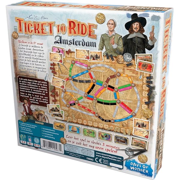 Days of Wonder Ticket to Ride Amsterdam Familjespel Brädspel Ålder 8+ För 2 till 4 Spelare Genomsnittlig Spellidstid 10-15 Minuter