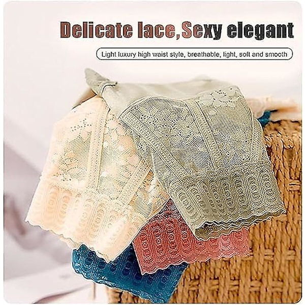 Seksikkäät vatsaa litistävät ja lantiota kohottavat saumattomat Ice Silk -alushousut, 6 kpl korkeavyötäröisiä Ice Silk -saumattomia muotoilevia alushousuja M size (80-100 catties)