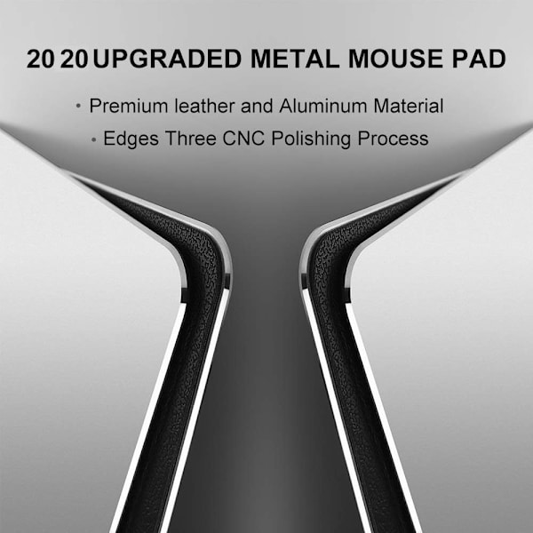 Musematte i metallaluminium, tynn hard musematte for kontor og gaming, dobbeltsidig musematte