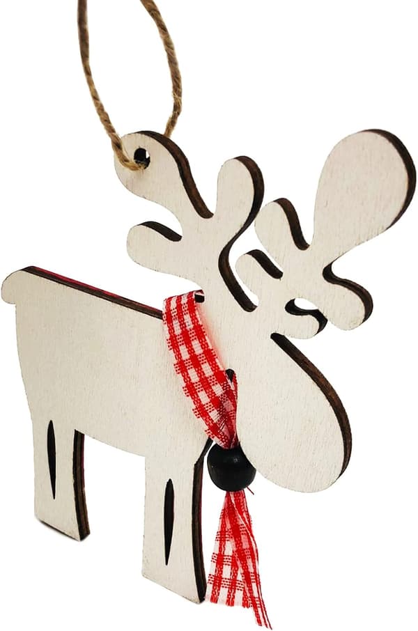 Julepynt i tre, juletrpynt, reinsdyrpynt, til juletrpynt, julepynt