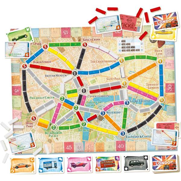 Days of Wonder | Ticket to Ride London brætspil | Alder 8+ | For 2 til 4 spillere | Gennemsnitlig spilletid 10-15 minutter