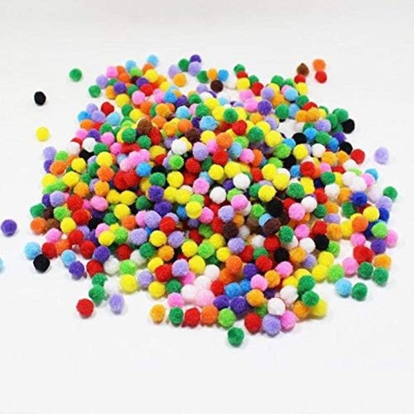 Pom-Pom Baller, 500 stk 8mm Små Mini Pommer for Håndverk - Assorterte Flerfarger