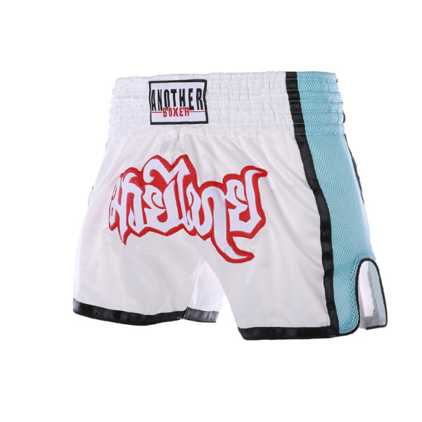 Muay Thai MMA Martial Arts Shorts Fighting Gym Träningsshorts white 2XL