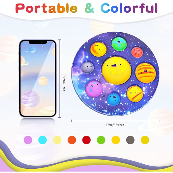 Popping Its Fidget -lelu, Planeettasormipainalluskupla, Kahdeksan planeetan aistilelut lapsille ja aikuisille