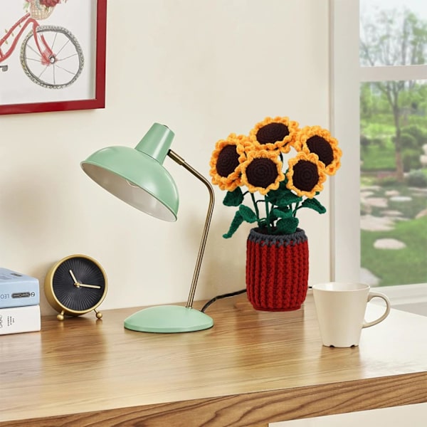 Heklesett Solsikker Startsett Hekleblomst Nybegynnere Heklesett DIY Bukett Potte Komplett Startsett Strikking Hekling