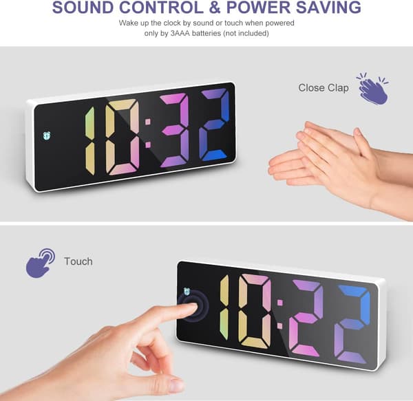 Digital väckarklocka, digital väckarklocka med LED-display, temperaturdatum, digital väckarklocka med snooze, USB/batteridriven