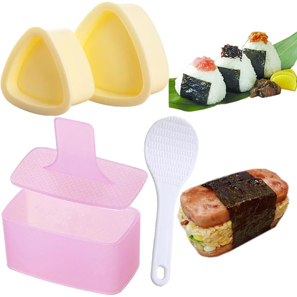 Onigiri Form, 3 st Risbollsformar, Tillverkningskit, Sushiform Risform för Barn Bento Picknick Sushi DIY