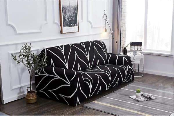 Elastisk sofatrekk for 2-seters sofa med armlener