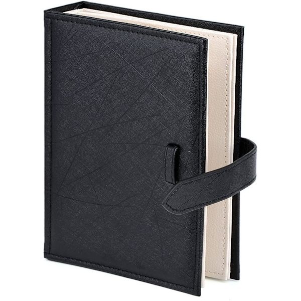 Øreringe Bog Organizer, Bærbar Øreringeholder Etui med Foldbart Bogdesign black