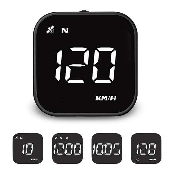 GPS head-up display med speedometer, 2 tommer, med hastighedsalarm, navigationskompas osv.