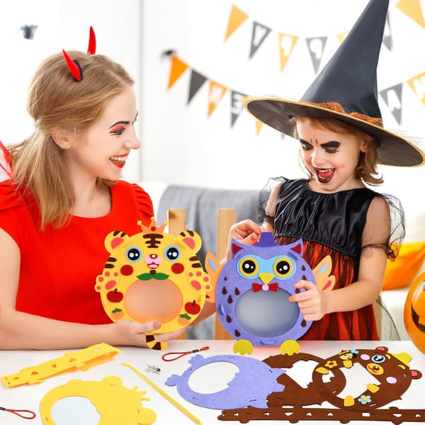 3-delt dyrelanterne-sæt: Ugle, tiger, bjørn DIY lanterne-sæt til Halloween, Mortensaften, jul