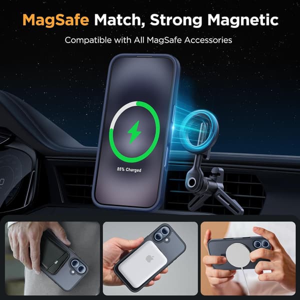 Miracase til iPhone 17 Cover med MagSafe Militær-resistent med fløjlsblød berøring til iPhone 17 Cover 6.3\"