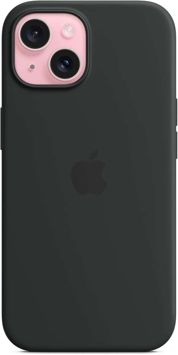 Apple iPhone 15 silikonecover med MagSafe - sort