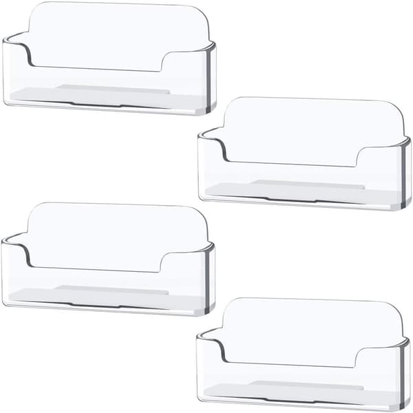 4-pack transparenta visitkortshållare i plast, visitkortsställ i akryl för visitkortsställ