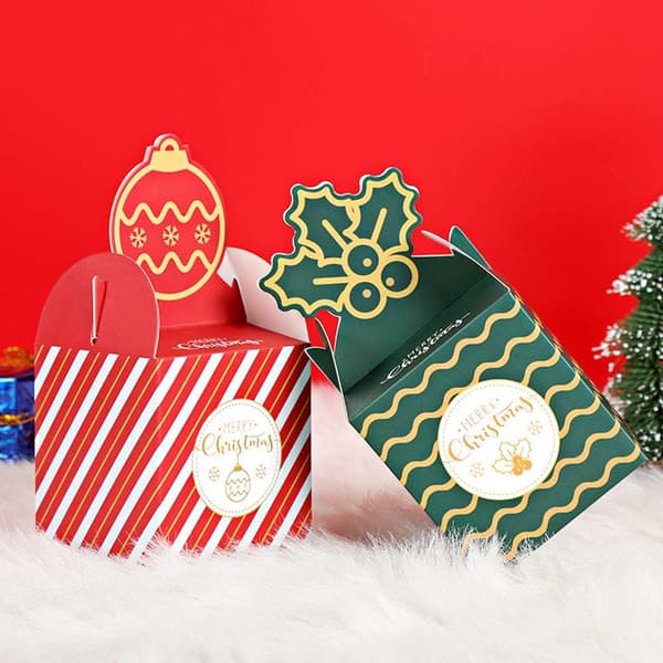Julgodislåda, 8 stycken julklappspapperslåda Julelement Presentförpackning för jul, juldekorationer