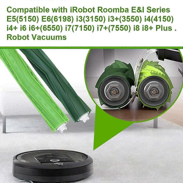 Pääharjan vaihtotarvikkeet iRobot Roomba i7 i7+ / i7 Plus E5 E6 E7 -imuriin, varaosat 4 kumiharjalla