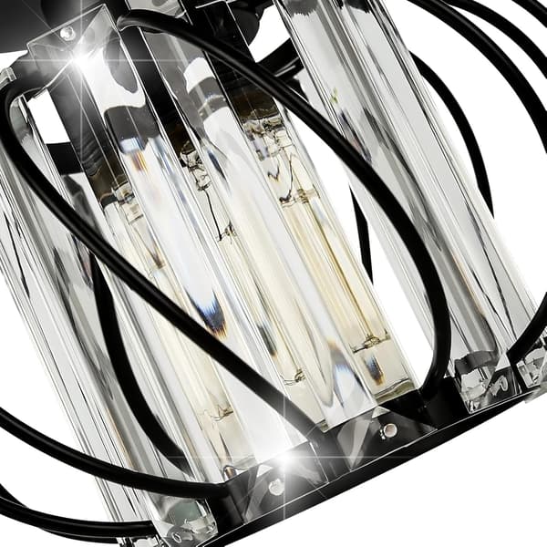 2 Pak Moderne Krystal Loftlampe Sort Inkluderer 2 Pærer