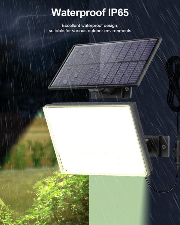 Solcellelampe Utendørs 172 LED 3 Moduser Utendørs Solcellelampe Bevegelsessensor, IP65 Solcellelampe (varmt lys)