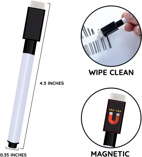 Förpackning med 10 raderbara magnetiska whiteboardpennor
