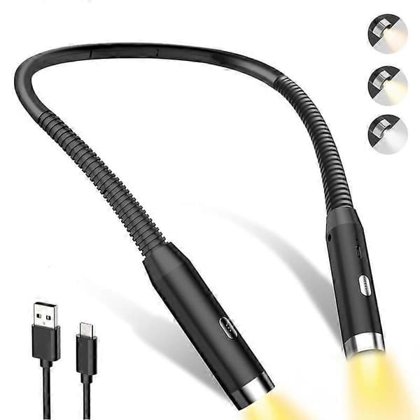 Boklampe for lesing i sengen, LED-leselys for nakken