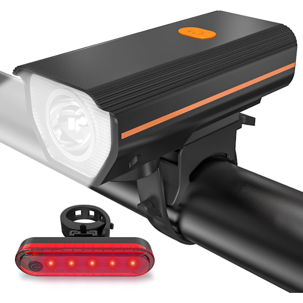 Genopladelige cykellygter for og bag, LED ultra lyse cykellygter, tilbehør til landevejscykler og mountainbikes