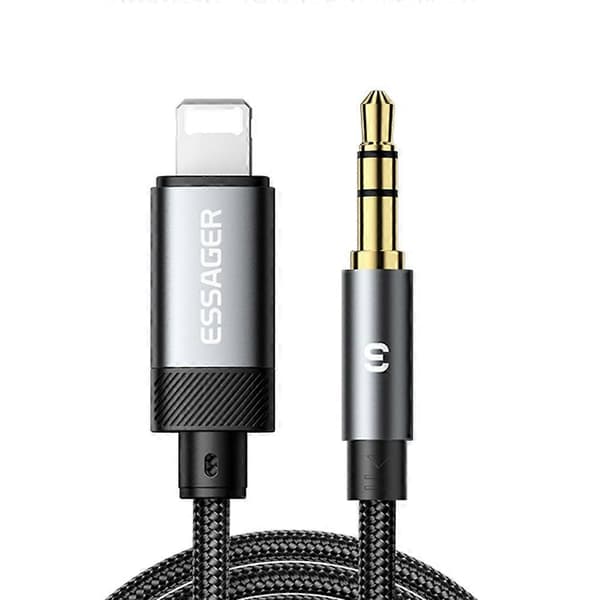 ESSAGER ES-YP22 Lightning til 3,5 mm lydadapterkabel for Apple/Android-hodetelefoner