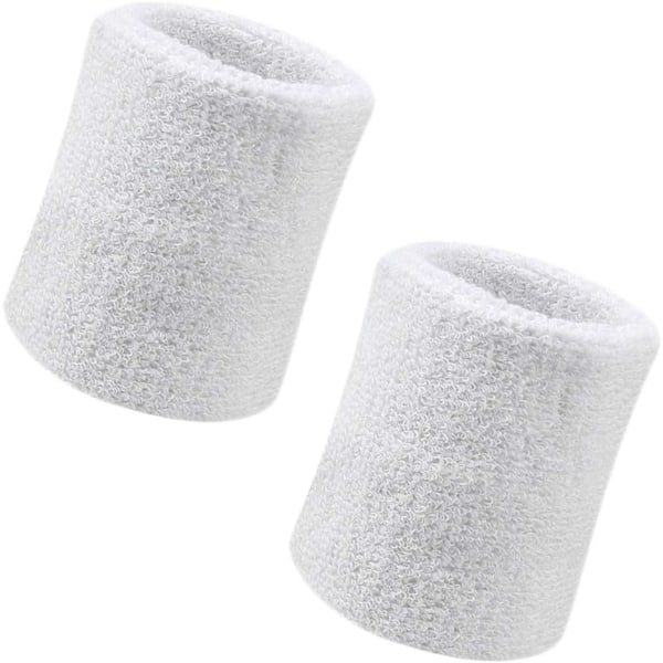 2-pack 4 tums handledsband svettband mjuka tjocka bomulls handledsband för tennis gym fotboll basket löpning