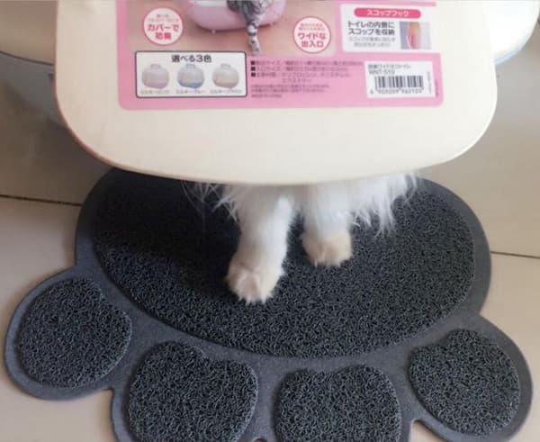 Poteformet PVC Skridsikker Hunde Katte Måtte Tæppe Madskålsmåtte til Kæledyr
