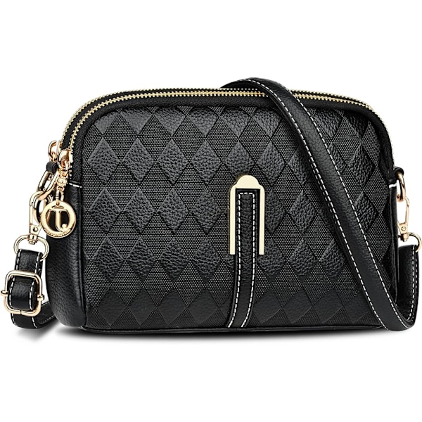 Liten Crossbody Väska för Kvinnor, Läderhandväskor, Damtelefonväska med Justerbar Bred Rem, Mode Axelväskor med Dragkedja Style 3