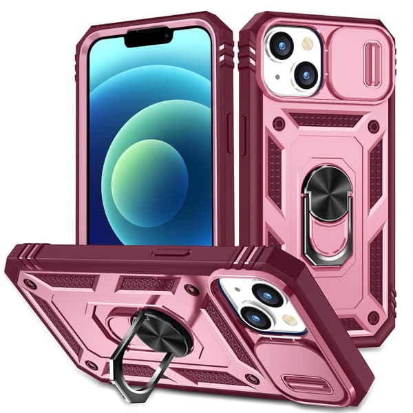 Stødsikkert hårdt cover med linsebeskyttelse kompatibelt med iPhone 13 Mini