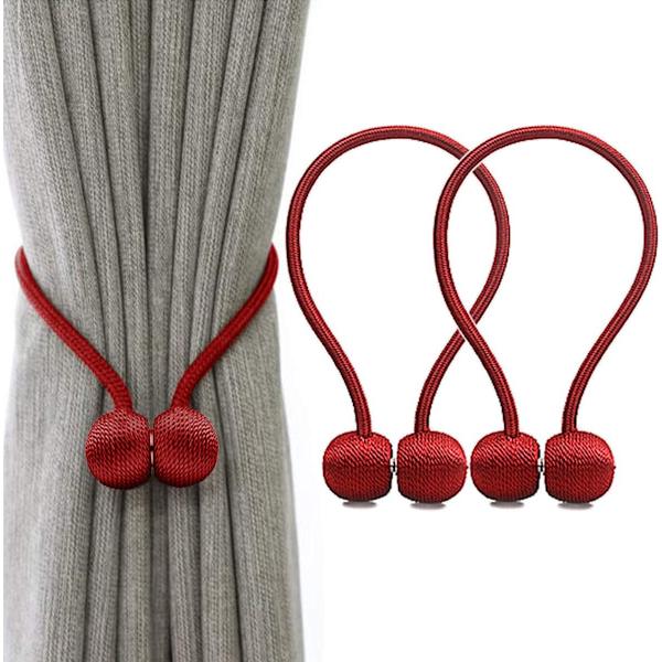 Magneettiset verhonpidikkeet, verhosoljet, sidontanauha, 2 kpl kotiin, toimistoon, koristeeksi Dark red