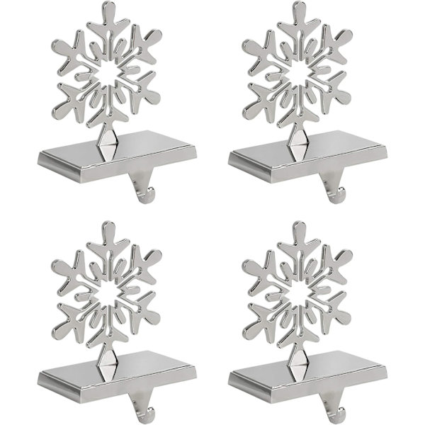 Snøfnugg Strømpeholder, Krom, 4-pakning