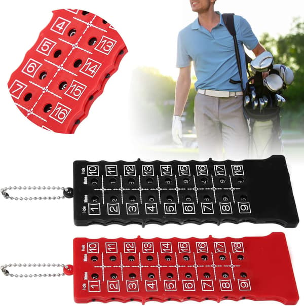 Golf Score Counter Device, golf Stroke Counter Golf Score 2pcs 18 Hole Golf Scorecard Holder Lap Counters Accessories