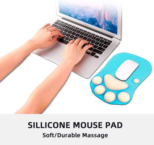 Musematte med håndleddsstøtte i silikagel, bærbar ergonomisk sklisikker gaming musematte komfort musematter