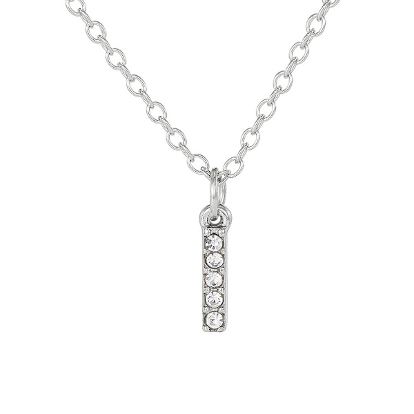 Sølv I Initial Krystal Vedhæng Kæde Choker Halskæde Til Kvinder Dame Pige