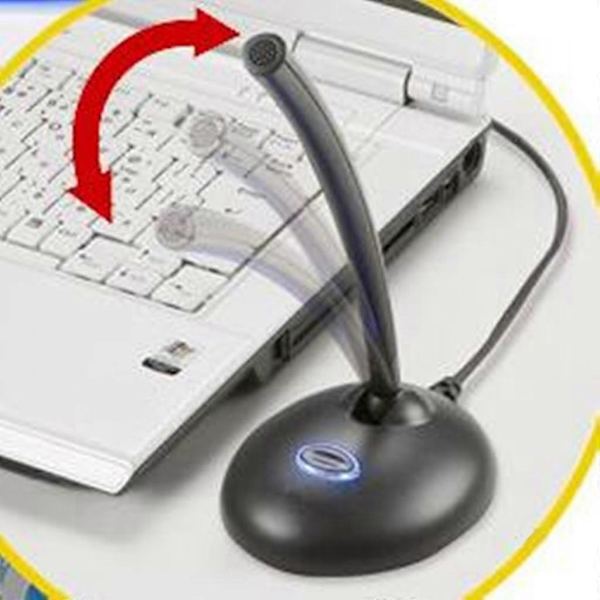 USB Mikrofon Justerbart Stativ Opptak Kondensator Datamaskin PC Mikrofon