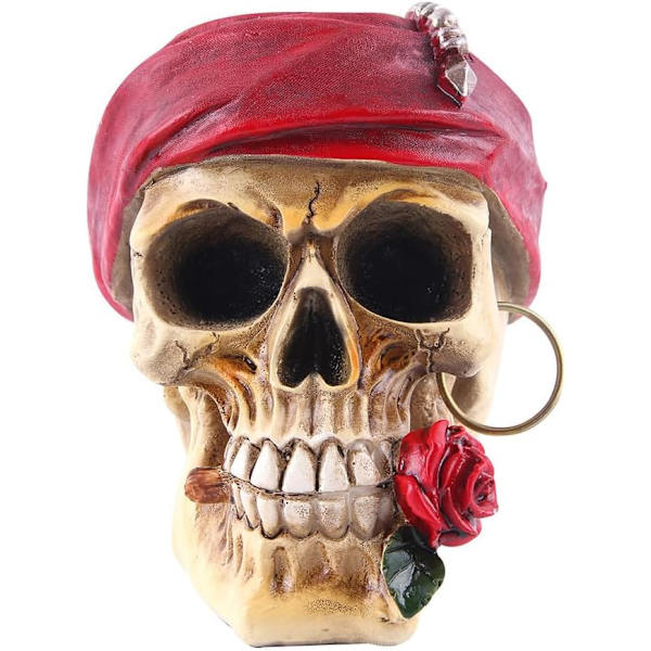Simulerings Kranierekvisit Model Resin Pirat Kranie Statue Spøgelseshus Rekvisitter Samlerobjekt Kranie Bordplade Figur Pirat Kranie Ornament
