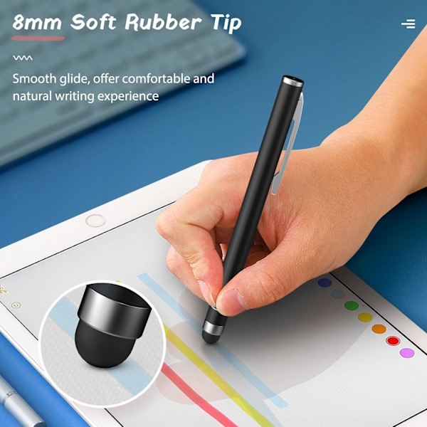 Stylus Pen (4 stk.), Universal Kapacitiv Touchscreen Gummispids Digital Pen Kompatibel med iPad, iPhone