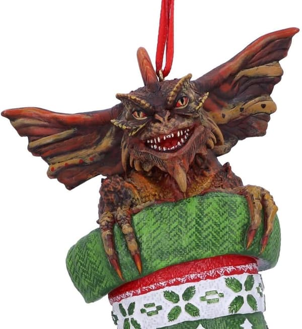 Strømpe Julepynt Dekorativ Ornament 12 cm, Resin, Grøn, Støbt i fineste resin, Ekspert håndmalet