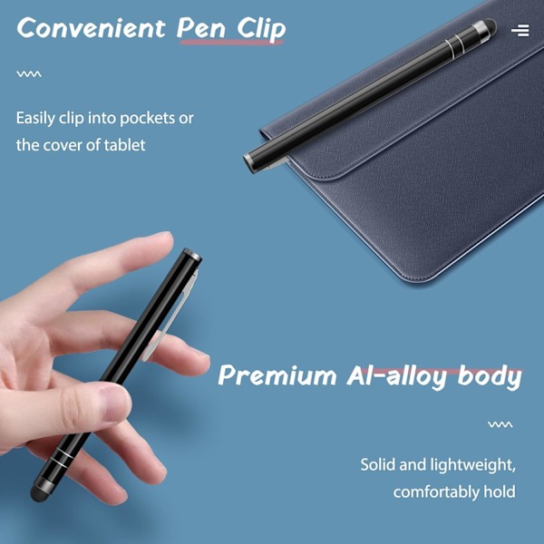 Stylus Pen (4 stk.), Universal Kapacitiv Touchscreen Gummispids Digital Pen Kompatibel med iPad, iPhone
