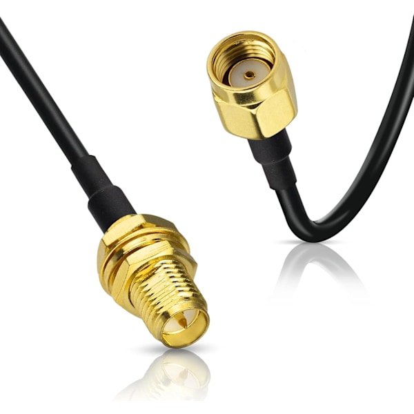 WiFi Antenne Forlengelseskabel 10m RG174 RP-SMA Hann til RP-SMA Hunn Overflatemontering for Wi-Fi Ruter Sikkerhetskamera