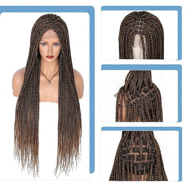 Box Braid Paryk til Kvinder Knudeløse Flettede Parykker Lace Frontal Paryk