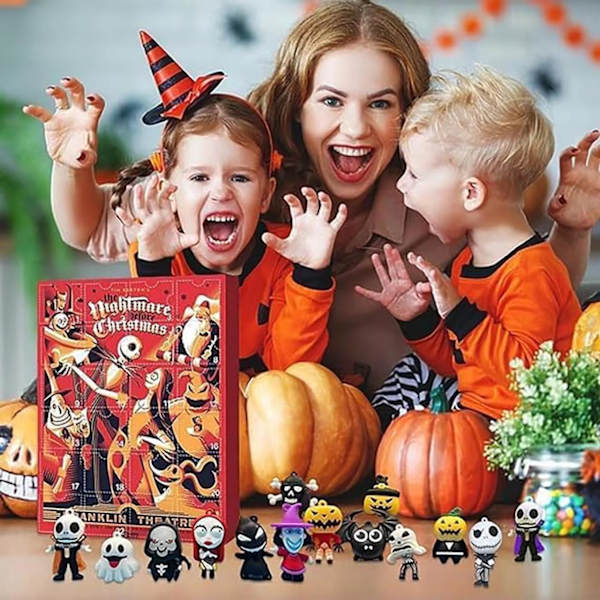 2024 Halloween Jul Läskig Dockadventkalender Barn - 24 st Halloween Nedräkningskalender