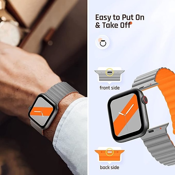Kompatibel med Apple Watch8 Armband Klockband Magnetiskt Spänne Silikon Klockband 42/44/45/49mm, Ersättningsarmband för iWatch Band SE/7/6/5/4/3/2/1