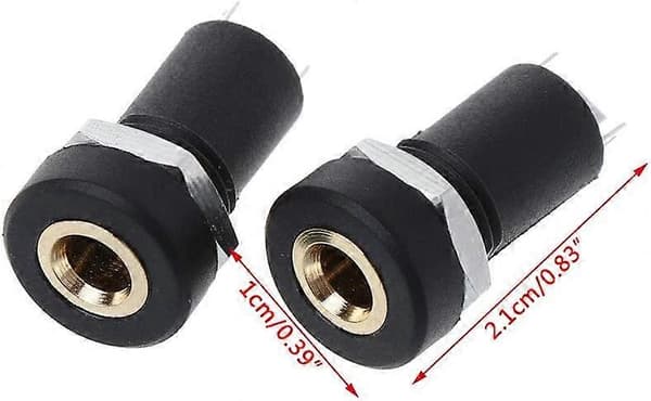 2X 3,5 mm Jack Stikdåse Sort Stereo Jack Panelmontering Lodde Konnektor Terminaler med Møtrikker