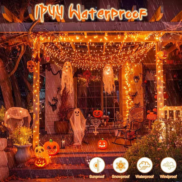 Orange Halloween lyskæde, 3M 20 LED efterårslyskæde, Orange LED til Halloween dekorationer