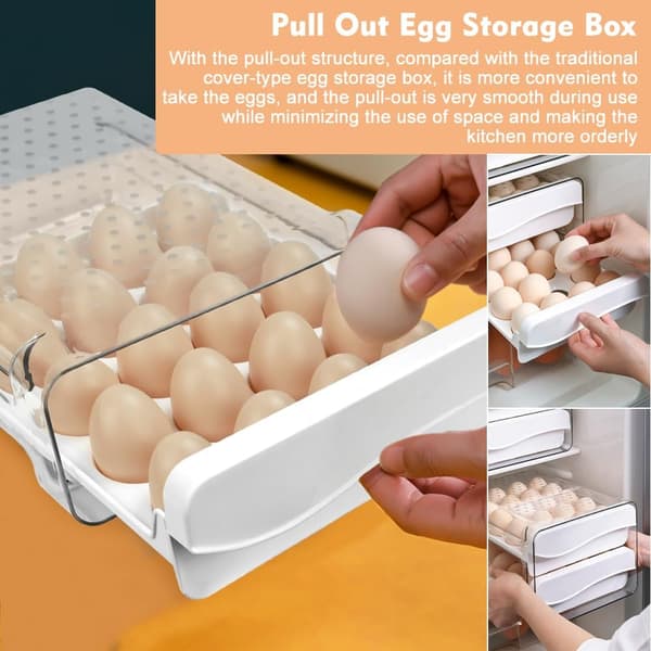 Høykvalitets PP+PET Plast Eggboks - 24.5x12x7cm Eggoppbevaring Kjøleskap Eggboks Holder 20 Egg