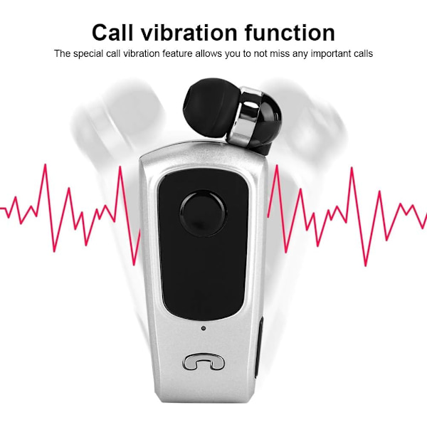 Sport Trådlöst Bluetooth 5.1 Headset Öronpropp Inbyggd Handsfree Enkelsidig Hörlur med Mikrofon (silver)