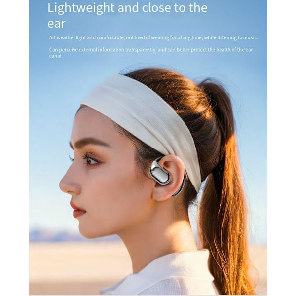 Trådlöst Bluetooth-headset, inget öronfäste krävs, lång batteritid, hög ljudkvalitet, benledning